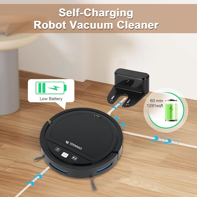 Robot Vacuums and Mop, Sweeping and Mopping Robot Wi-Fi/Voice/App Robot Vacuum pet Hair,Drop Proof,Electric Floor Cleaner for Mopping,Ultra Slim,Ideal for Hard Floors, Carpets