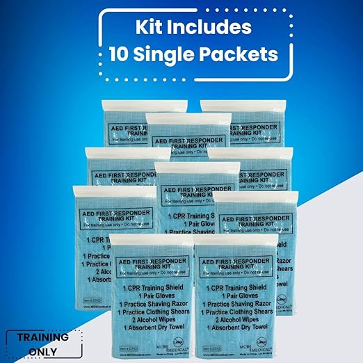 MCR Medical Prestan AED UltraTrainer, Replacement Pads, & Pack of 10 of CTK3
