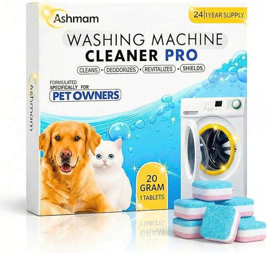 Washing Machine Cleaner Tablets, 24 Pack 1 Year Supply – Deep Clean Washer Cleaner for Front Load & Top Load HE Machines, Removes Odor & Residue, Lavender Fresh Scent, Septic Safe