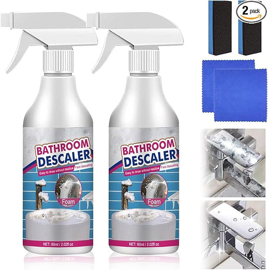 Bathroom Descaler Foam Cleaner,Bubble Cleaner Foam,Bathroom Glass Descaler,All Purpose Rinse Cleaning Foams Spray For Bathtub,Toilet,Glass,Faucet(2PCS)