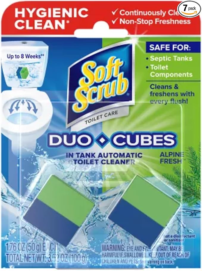 Soft Scrub in-Tank Toilet Cleaner 2ct Duo-Cubes, Alpine Fresh (Pack of 7)