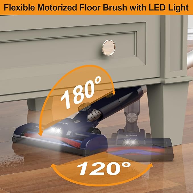 N7S Cordless Vacuum Cleaner, 6-in-1 Multifunction Cordless Vacuum, 210W Powerful Vacuum Cleaner, 6 Cell 2200mAh Stick Vacuum Cordless Rechargeable for Home (Indigo)