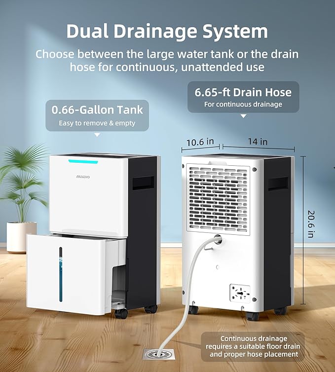 5000 Sq. Ft Dehumidifiers for Home and Basement, 52 Pint/Day Dehumidifier with Drain Hose, 3 Modes, 24H Timer, Auto Defrost, Child Lock, for Bedroom, Garage, RV, Large Room, Humid Summer, Rainy Season
