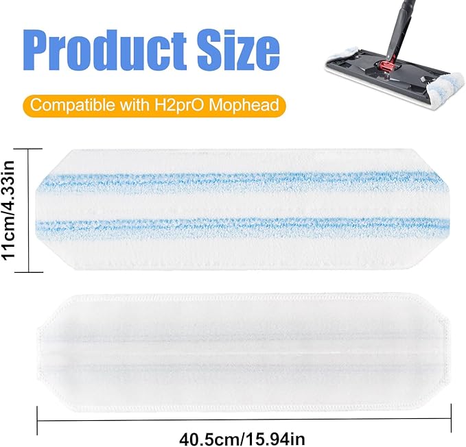 5 Pack Replacement Mop Pads Compatible with OCedar H2prO Flat Mop System,Microfiber Mop Pads Replacements for O Cedar H2prO,Washable and Reusable H2prO Mop Refills for Hard Floor Deep Cleaning