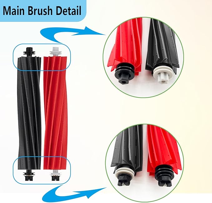 Replacement Accessories Kit Compatible with Roborock Q5 Pro Q5 Pro+(Plus) Q5 Max+(Plus) Q5 DuoRoller+(Plus) Q8 Max Q8 Max+(Plus) Robot Vacuum Cleaner, Include 1 Dual Roller Brush 4 Side Brush 4 Filter