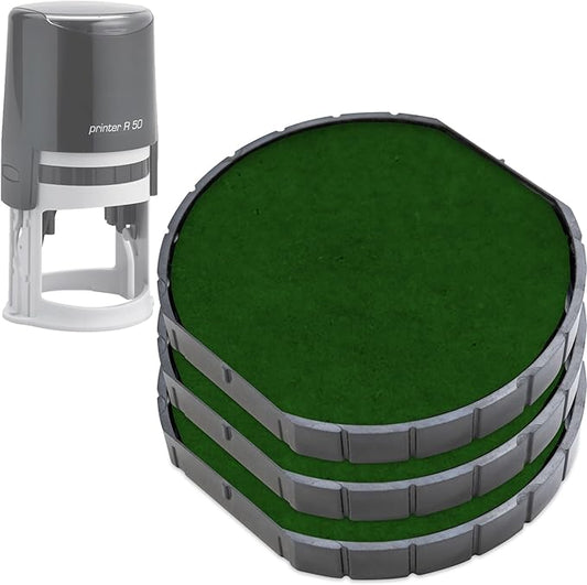 E/R50 Replacement Pad Compatible for 2000 Plus Printer R50 - Water Based - Pack of 3 - Green