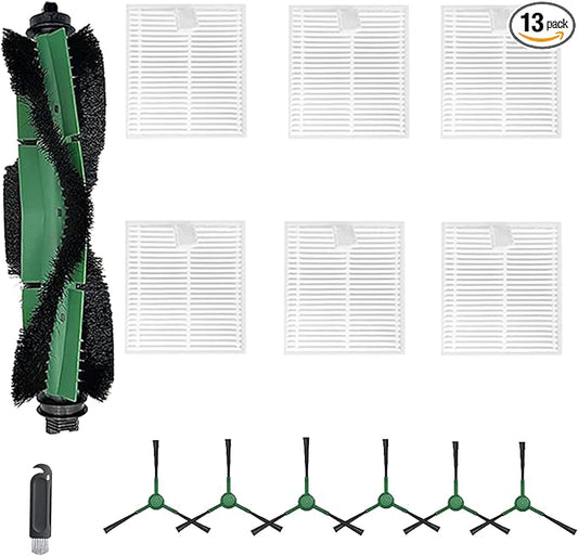 Replacement Parts Compatible with Irobot Roomba Y0110 Y013420 Y0140 Y054020 Q011 Q0120 Q052 Vacuum,1 Roller Brush, 6 & 6 Side Brush