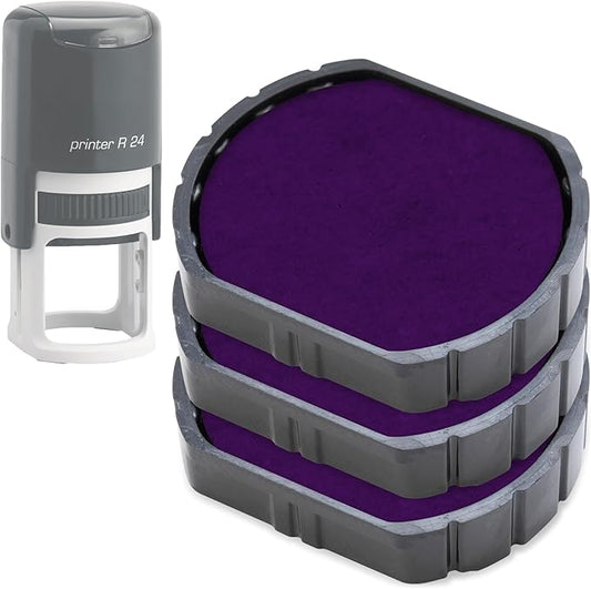 E/R24 Replacement Pad Compatible for 2000 Plus Printer R24 - Water Based - Pack of 3 - Purple