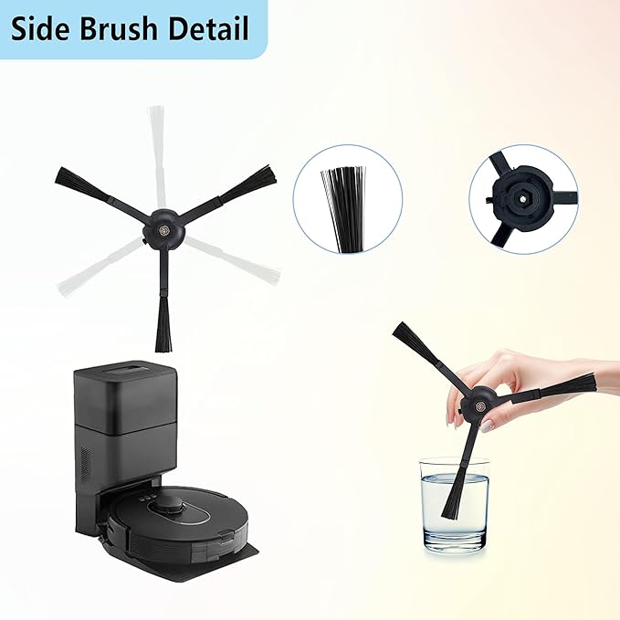 15 Pack Accessories Replacement Kit Compatible with Roborock Q5 Pro / Q5 Pro+ / Q8 Max / Q8 Max+ Robot Vacuum Cleaners Include 1 Dual Roller Brush, 4 Side Brush, 4 Filter, 6 Mop Cloth Pads