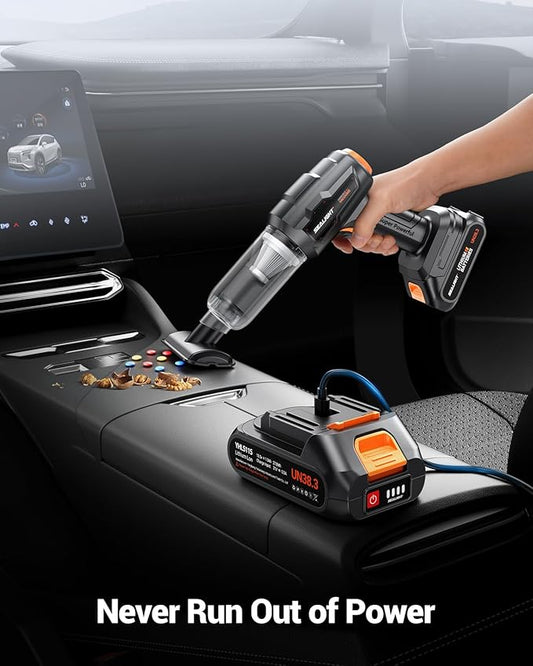 SEALIGHT Handheld Car Vacuum Wireless, Handheld Vacuum Cleaner with 21000pa High Power Suction, Two Batteries Long Endurance, 18V/120W Mini Vacuum Cleaner for Car, Home, Office