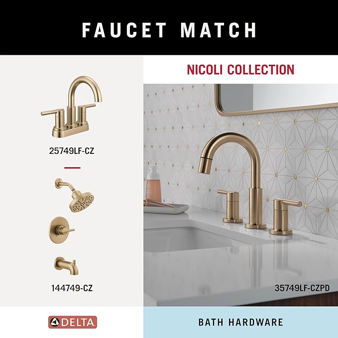 Delta Hand Towel Holder | Square Champagne Bronze Ring for Hanging Towels in Kitchen, Bathroom | Nicoli Accessories