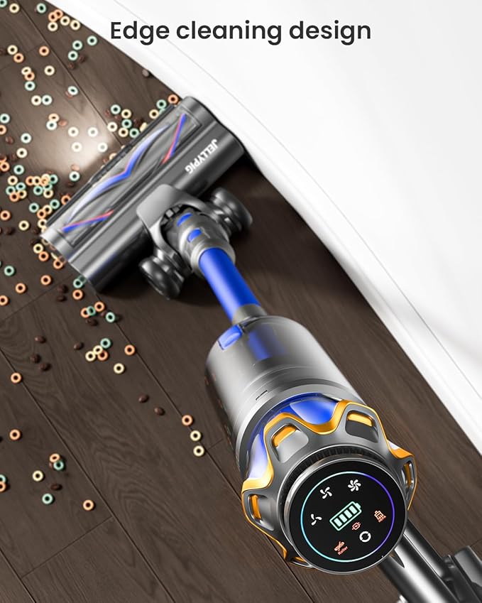Cordless Vacuum Cleaner, Upgraded 600W 50KPA 70Mins Cordless Stick Vacuum Cleaner with Self-Standing and Touch Screen, Anti-tangle Wireless Vacumm, Vacuum Cleaners for Home/Pet Hair/Carpets/Floors