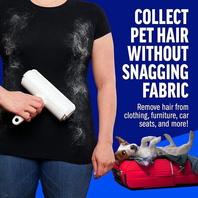 Dog/Cat Hair Roller Remover [Reinforced Handle], Reusable Lint Roller - for Couch, Carpet, Clothing & Bedding