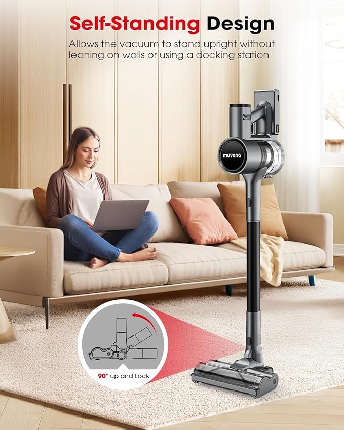 Cordless Vacuum Cleaners for Home, G26 Vacuum Cleaner, 45KPA Powerful Suction, Up to 60 Minutes, Tangle-Resistant, Rechargeable Stick Vac with Wall Mount for Pet Hair, Hardwood Floors