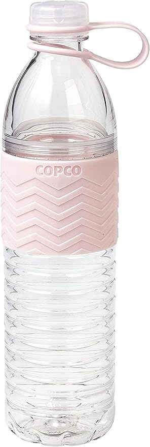 Copco Hydra 20 oz Tritan Water Bottle with Leak-Proof Lid & Textured Grip - BPA-Free, Dishwasher Safe, Easy Twist-Open for Ice & Fruit - Fits Cup Holders, Lightweight, Durable(Pink)