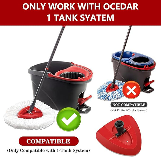 Easywring 1-Tank System,Mop Replacement Heads for O-Ceda Mop Replace Head, Spin Mop Heads Replacements, Microfiber Spin Mop Refills, Easy Cleaning Mop Head Replacement (Red Mop Base 1pcs)