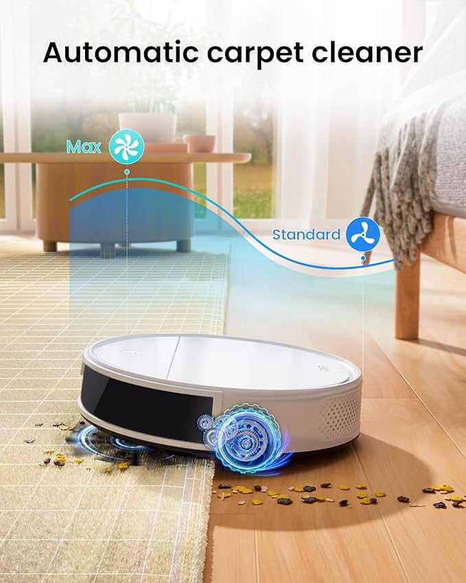 OKP K5 Ultra Robot Vacuum and Mop Combo,2.9 inch Small Robot Vacuum with ToF LiDAR Navigation,170Min Runtime,PSD Obstacle Avoidance,Automatic Charging,WiFi/App/Alexa Control, for Pet Hair and Home