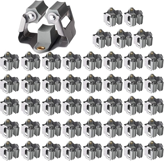 3-H 45 Pack Mop and Broom Holder Big Size Hanging 1 KG Extra,Broom Hanger Wall Mount for Hanging and Organizing Shove Rake Yard Tools in Shed Kitchen Laundry Room Bathroom Garden(Grey)