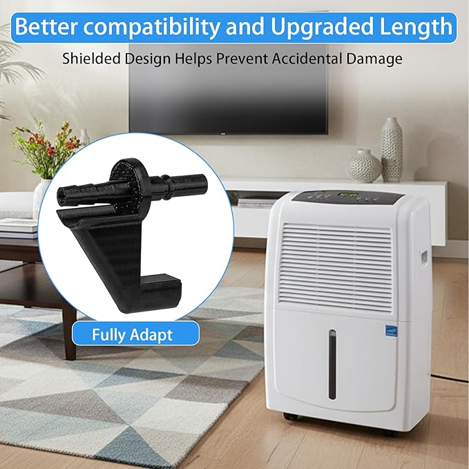 Dehumidifier Parts, Upgraded Dehumidifier Drain Adapter, Universal Fit AeonAir/Whirlpool/Idylis/Whynter RPD-702WP Units, Enhanced Drainage Efficiency (Black)