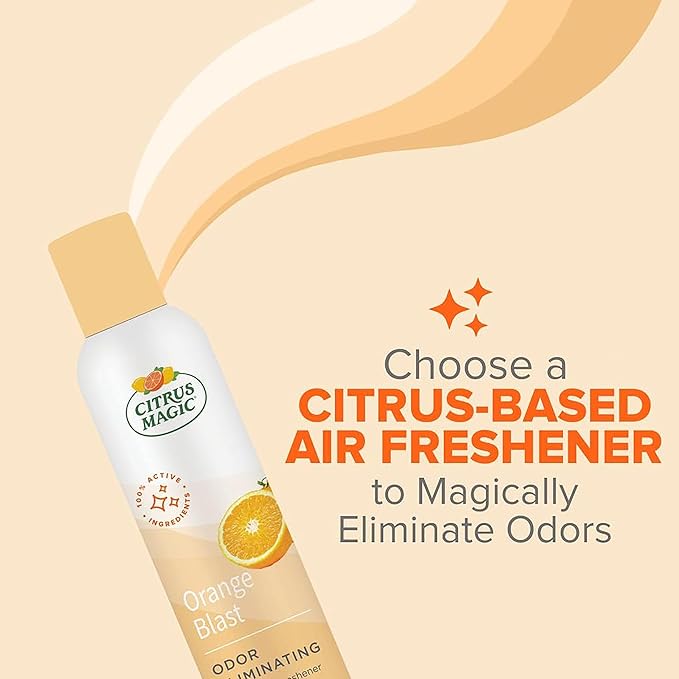 Citrus Magic Odor Eliminating Air Freshener Spray, Orange Blast, 6 Ounce (Pack of 2) - Packaging May Vary