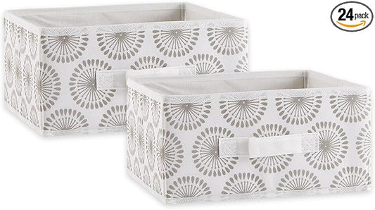 DII Non Woven Polyester Storage Bin, 11x11x5.5-inch, Starburst Gray, 2 Piece (Pack of 12)
