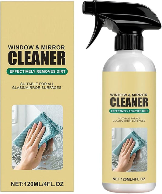 Window And Mirror Cleaning Spray, Quick Drying, 120ml, Glass Cleaner, Vehicle Windshield Cleaner, Multi-S-urface Use, For Car Owners Office Home Glass Table Storefront Shower Door