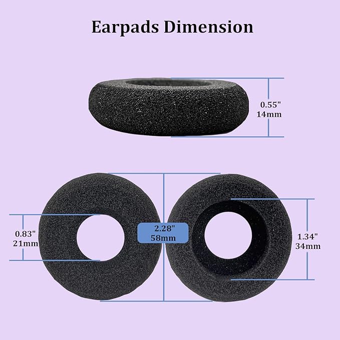 Replacement Ear Pads for Plantronics Headset Foam Ear Cushions Compatible with Plantronics Blackwire C320 3210 3220 3320 3225 HW251N HW261N HW510 HW520 HW720 H251N H261N H351N Headphones (10 Pack)
