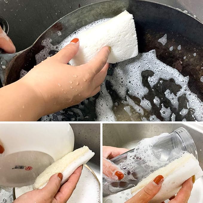 WANGDA.G Loofah Dish Sponges Kitchen,Organic Natural Sponges for Dishes,Non Scratch Eco Friendly Biodegradable for Cleaning,6PCS