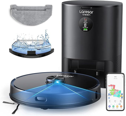 Robot Vacuum and Mop Combo, 3500Pa Robotic Vacuum with 3.5L Self Emptying Station, 250 mins Runtime, LIDAR Navigation, WiFi/APP/Alexa Control, Ideal for Pet Hair, Carpet and Hard Floor