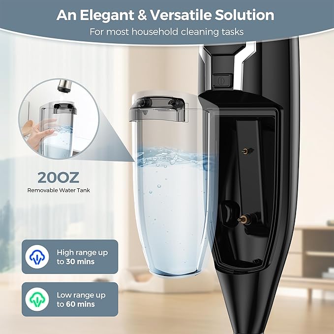 Steam Mop, 12-in-1 Powerful Handheld Steam Cleaner Detachable Steam Mops for Floor Cleaning, 565ML Removable Tank, 23FT Power Cable, MultiPurpose Steamer for Hardwood, Tile, Grout, Furniture