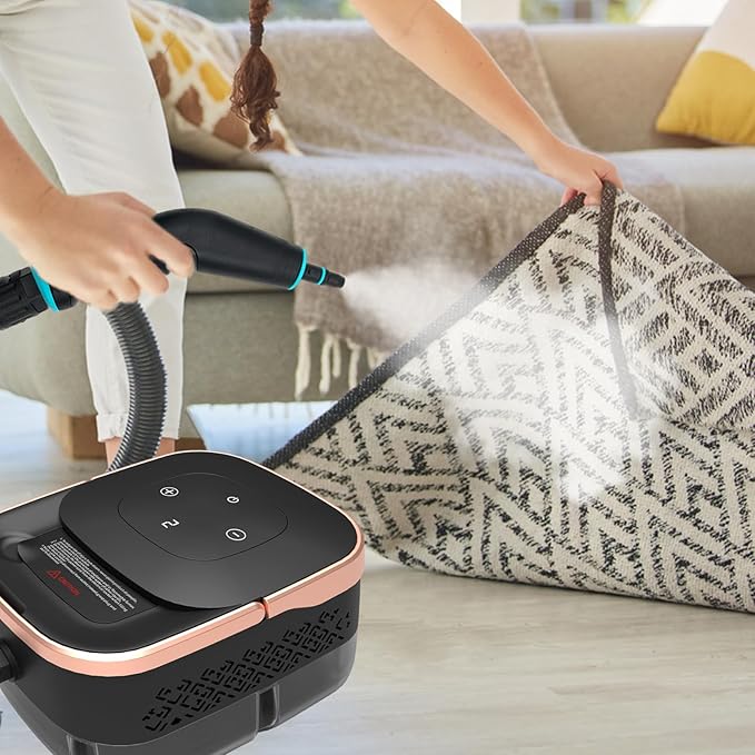Handheld Steam Cleaner for Home, Car, Tile, Grout, Windows, Bathrooms, Kitchens & Fabric Cleaning, Steamer Mop, 2500W Fast 15S Heat-Up, 221°F(105°C), 6-Level, 1.5L Large Tank Steam Cleaner