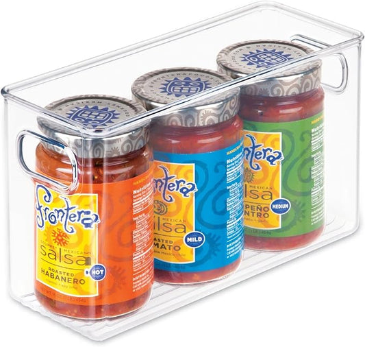 iDesign BPA-Free Plastic Pantry and Kitchen Storage, Freezer and Fridge Organizer Bin with Easy Grip Handles – 10” x 4” x 6”, Clear