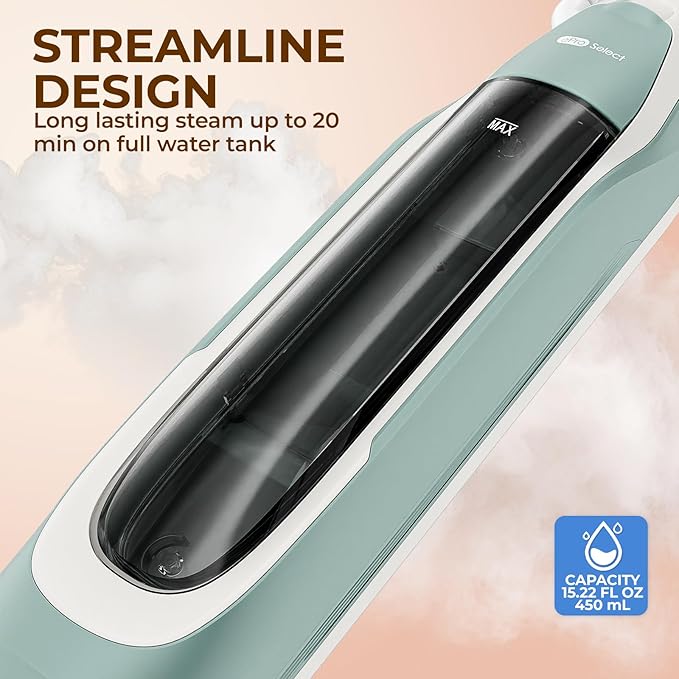 Apical Life Steam & Scrub Steam Mop, All-in-One Scrubbing and Sanitizing Hard Floor Cleaner, LED Headlights, 4 Dirt Grip Soft Scrub Pads Included, L Water Tank, Swivel Steering, Light green