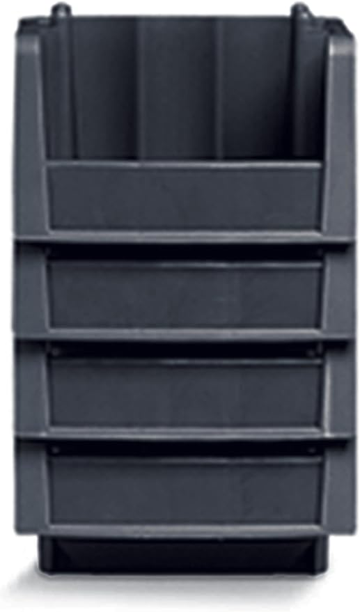 Akro-Mils 30796 Economy Stacking Shelf Plastic Storage Bins, (9-Inch x 6-5/8-Inch x 5-Inch), Black (10-Pack)