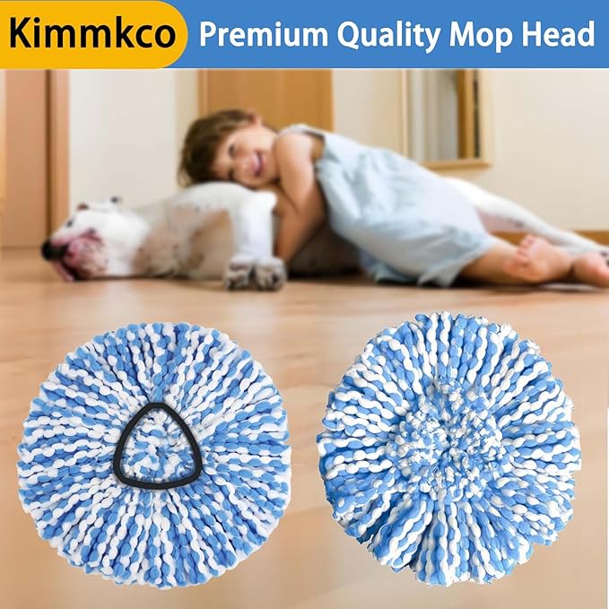6 Pack Spin Mop Replacement Head for O Ceda RinseClean Spin Mop Refill, Mop Replace Head for Only 2-Tank System, Fluffy Microfiber, Machine Washable