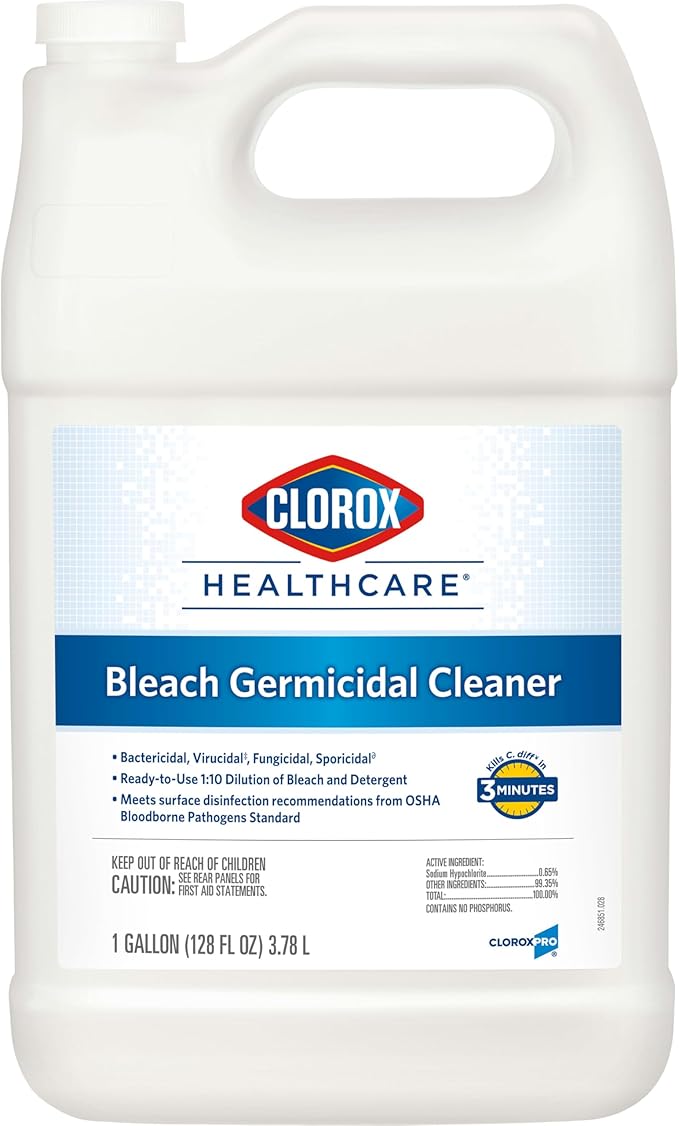 CLOROX Healthcare Bleach Germicidal Cleaner Refill, 128 Fluid Ounces (Package May Vary)