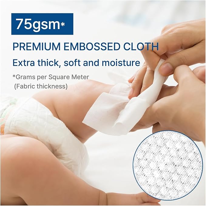 BEBESUP- Korea’s #1 Signature Baby Wipes - Hypoallergenic Water-based Unscented Alcohol-Free Ultra-Thick Super Seed Extracts Organic Plant-Based for sensitive skin Flip-Top (1 Pack)