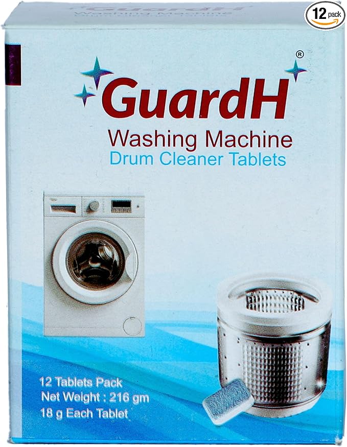 Washing Machine Drum Cleaner Tablets 12 Count 216g Deep Cleaning and Descaling Tablets for HE and Standard Washers Removes Residue Odor and Buildup Phosphate and Chlorine Free