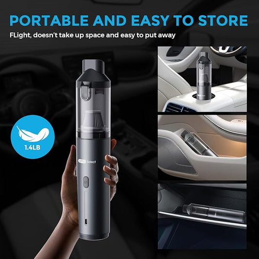 EV1396 Cordless Handheld Vacuum Cleaner - 100W 16000Pa Powerful Suction, 14-24min Runtime, Multi-Nozzles & Floor Brush for Home, Car & Narrow Spaces