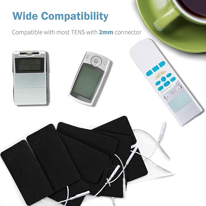 TENS Unit Replacement Pads 20 Pcs 2''x4'' Large Electrode Patches with Upgraded Self-Adhesive & Non-Irritating Design, Reusable 35 Times for Electrotherapy, Compatible with AUVON, TENS 7000