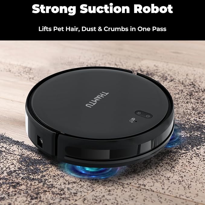 Robot Vacuum and Mop Combo, Slim 2-in-1 Vacuum Robotic with Strong Suction, Auto-Charging, Scheduling, Smart Robot Vacuum Cleaner Ideal for Pet Hair, Hard Floors & Low-Pile Carpets