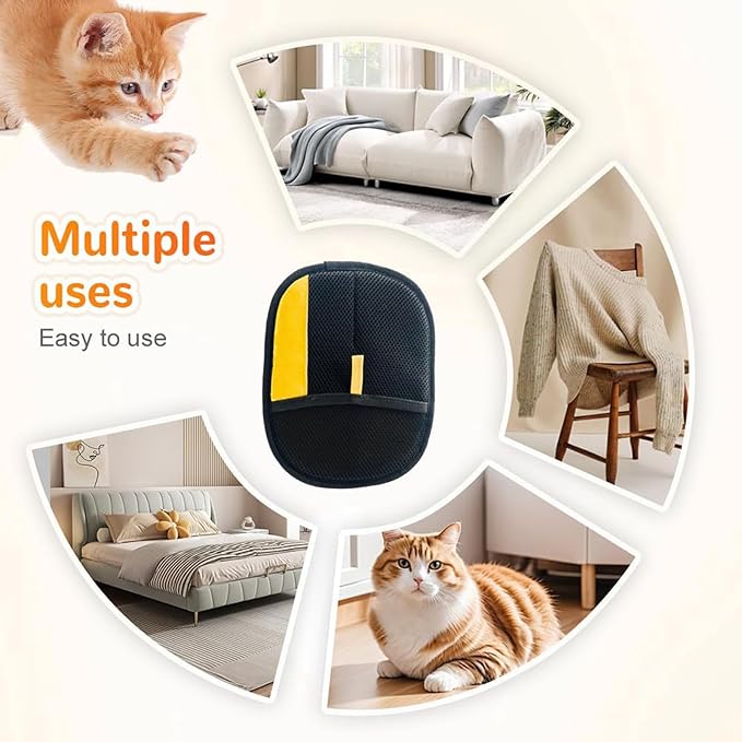 Pet Hair Removal Glove,Magic Brush Pet Hair,electrostatic pet Hair Remover Glove,Laundry/Couch/Carpet/Car Seat for 2025 New Reusable Magic Brush Cat & Dog Remover Tool