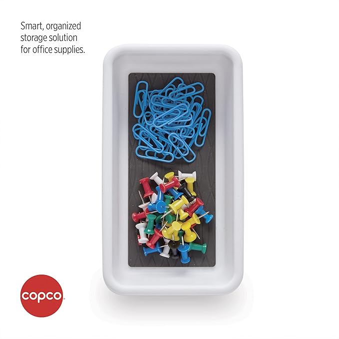 Copco Basics Drawer Organizer, 6.81 x 3.81 x 2.1-Inches, White/Charcoal Gray