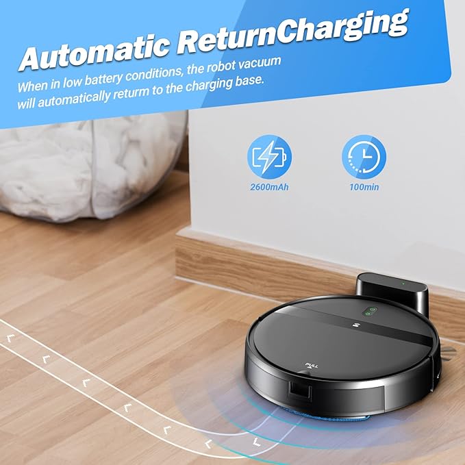 Robot Vacuum and Mop Combo, App/Alexa Control, Smart Robot Vacuum Cleaner, Ultra-Thin, Automatic Recharge Robotic Vacuum Cleaner for Pet Hair/Carpet/Hard Floor