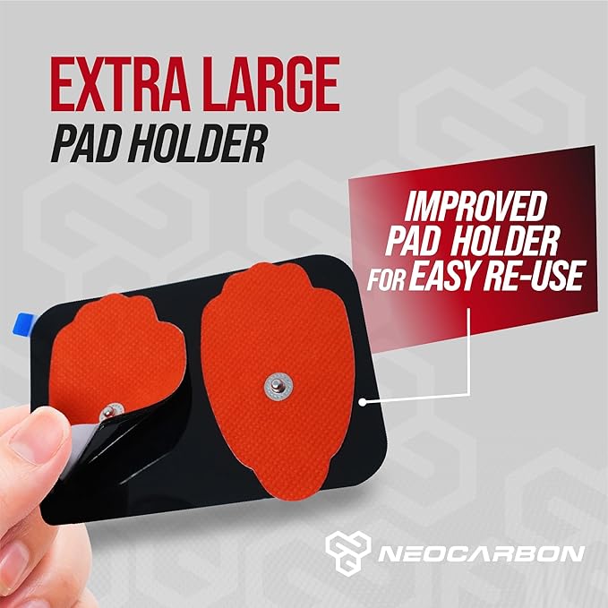 Reusable Electrode Pads for TENS EMS Unit, 20 Replacement Premium Pads and 1 Plastic Holder, Red