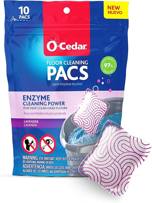 O-Cedar EasyWring RinseClean Microfiber Spin Mop & Bucket Floor Cleaning System with 1 Extra Refill with Citrus and Lavender Pacs (Variety Pack)