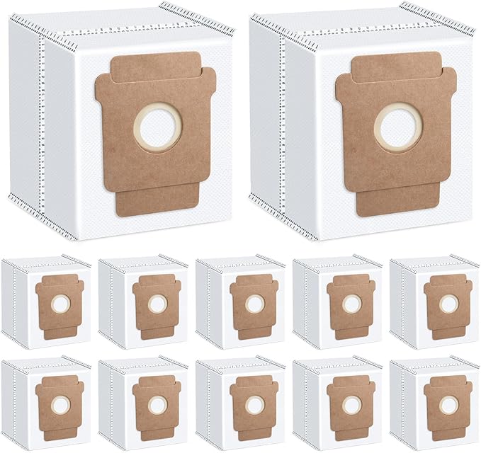12-Pack Replacement Dust Bag Compatible with iRobot Roomba 2 Essential Q052, Roomba 104, 105 Vac, 105 Combo, Plus 405, Plus 505 Combo, Max 705 Vac, 705 combo Vacuum Cleaner, Disposable Vacuum Bags