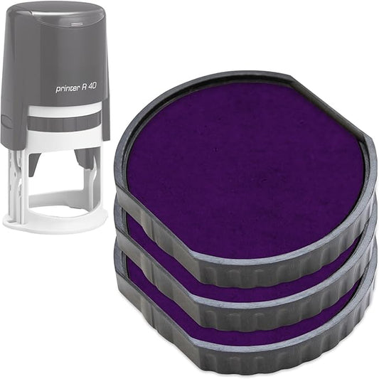 E/R40 Replacement Pad Compatible for 2000 Plus Printer R40 - Water Based - Pack of 3 - Purple