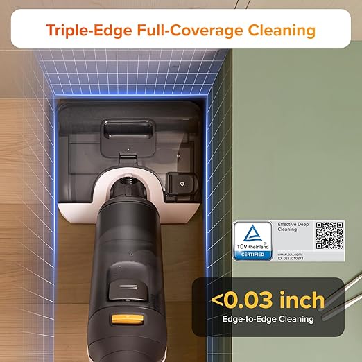 roborock F25 LT Wet Dry Vacuum Cleaner and Mop, 20000Pa Cordless Vacuum Mop Combo, 194°F High Temperature Self Cleaning & Hot Air Flash Drying, 180° Lie-Flat Hard Floor Cleaner, Edge to Edge Cleaning