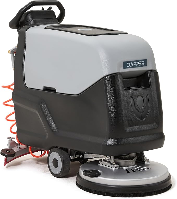 Battery Powered Walk-Behind Floor Scrubber Polisher Machine, 20" Cleaning Path, 14.5/17 Gal Tanks, Brush Speed 200RPM, 4Hr Runtime, Includes 2 Brushes & 3 Scouring Pads – 2-Year Warranty